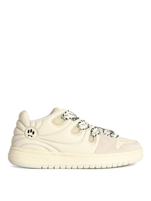 BARROW: sneakers - Sneaker in pelle bianca da skate