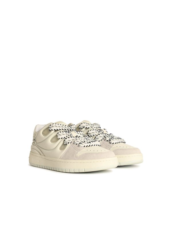 スニーカー BARROW Men Sneakers F3BWUASN172002 White Barrow Skate White Leather Sneakers - White - Men