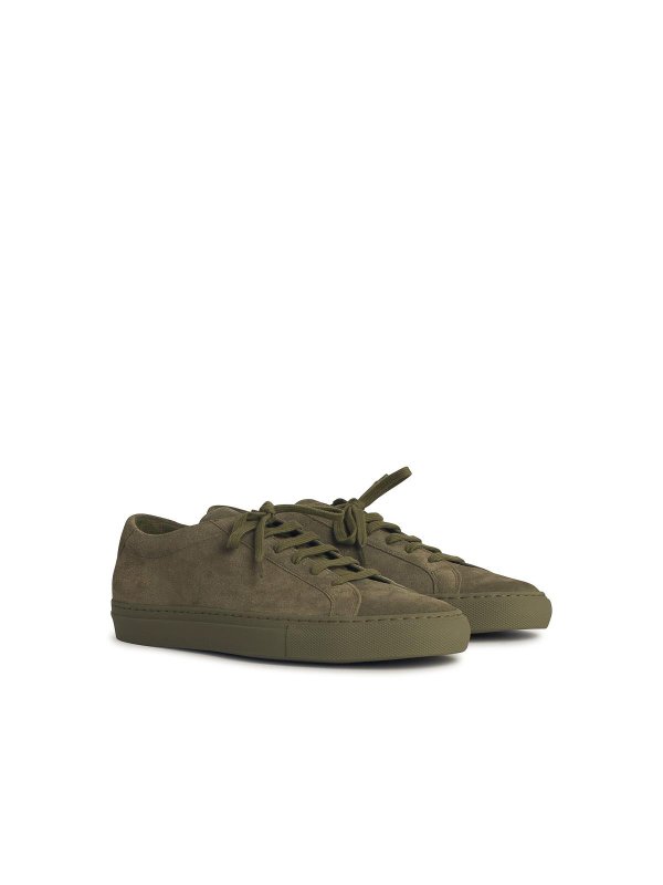 COMMON PROJECTS: trainers online - Achilles Green Suede Sneakers