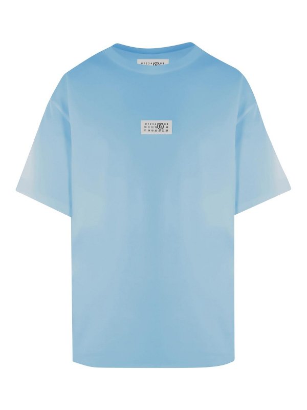 MM6 MAISON MARGIELA: T-shirts - T-Shirt - Hellblau