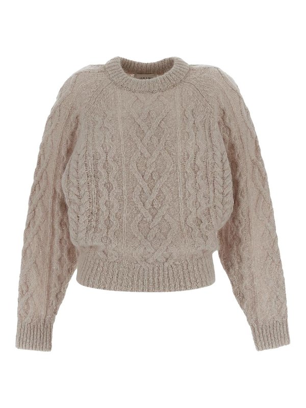 Isabel Marant Etoile: Strickpullover mit Rundhalsausschnitt - Rundhalspullover - Beige