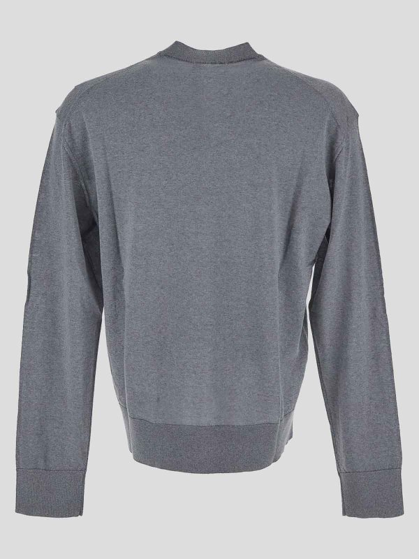 LANEUS: Suéteres con cuello pico online - Suéter Cuello Redondo - Gris