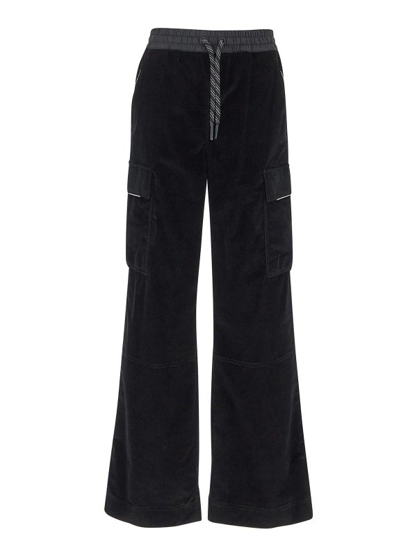 MONCLER: カジュアルトラウザー - カジュアルパンツ - 黒