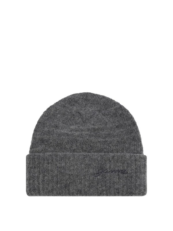 GANNI: Gorros - Gorro - Gris