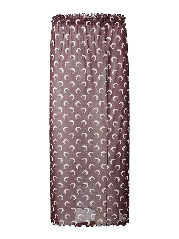 MARINE SERRE: ニーレングススカート＆ミディ丈 - 膝丈/ミディスカート - ブラウン