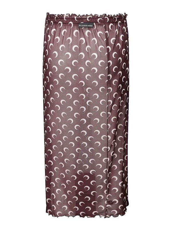 MARINE SERRE: ニーレングススカート＆ミディ丈 online - 膝丈/ミディスカート - ブラウン