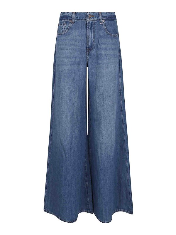7 FOR ALL MANKIND: Jeans évasés - Jean Bootcut - Bleu