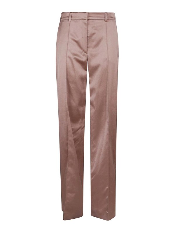 Balmain: Tailored & Formal trousers - Tailored Satin Straight Pants