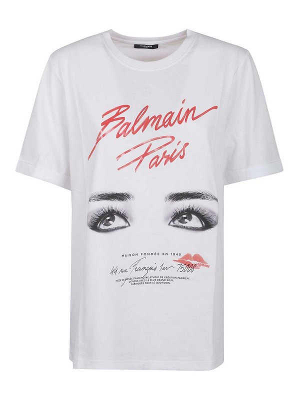 Balmain: t-shirts - Print T-Shirt