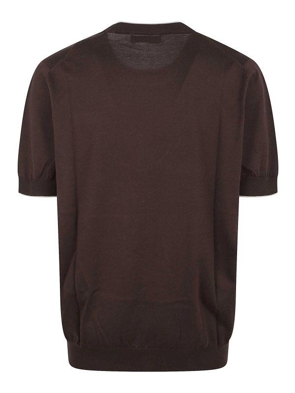 BRUNELLO CUCINELLI: クルーネック online - クルーネック - ダークブラウン