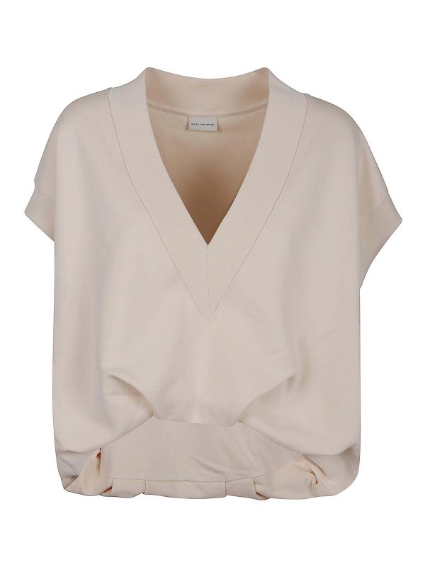 DRIES VAN NOTEN: Sweatshirts und Pullover - Sweatshirt - Hellbeige