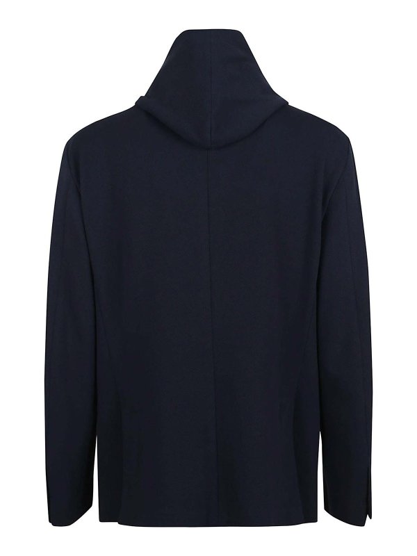 ELEVENTY: casual jackets online - Front Blue Cotton Jacket