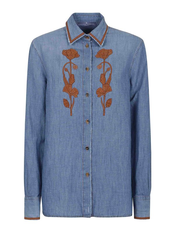 ERMANNO SCERVINO: Camisas - Camisa - Azul