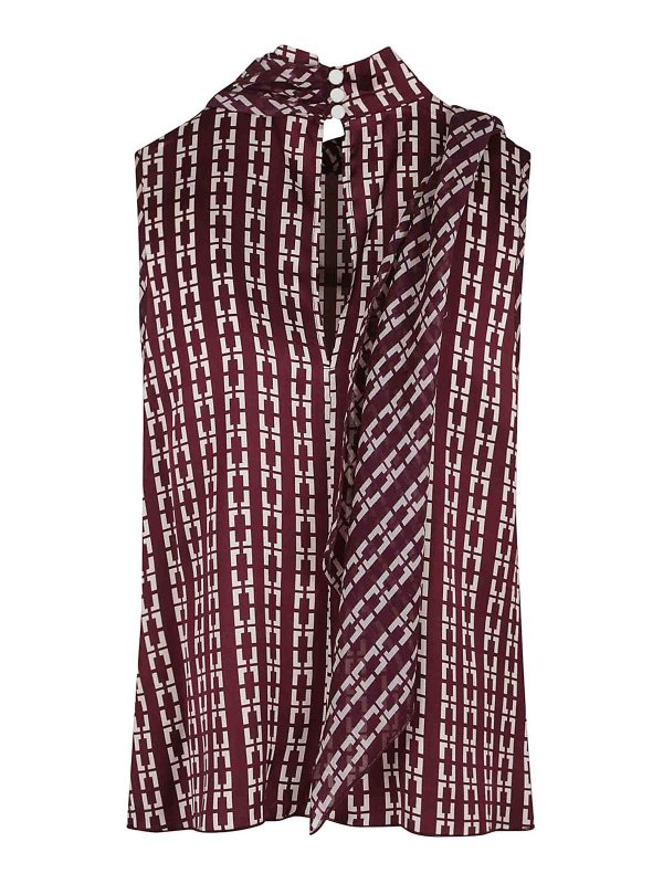 FORTE FORTE: Tops & Tank tops online - Chaonette Print Ecoviscose Satin Top