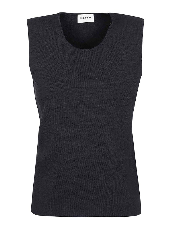 P.A.R.O.S.H.: Tops y camisetas sin mangas - Top - Azul