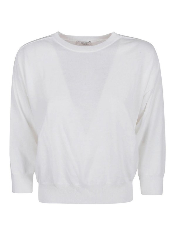 PESERICO: Escotes barcos - Suéter Con Escote Barco - Blanco