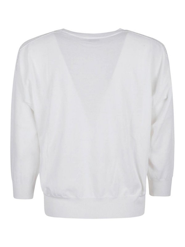 PESERICO: Escotes barcos online - Suéter Con Escote Barco - Blanco