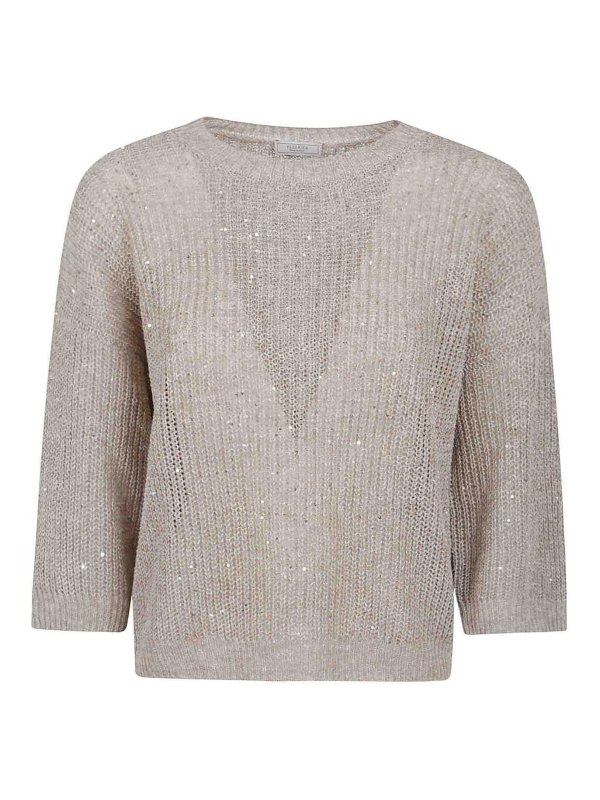 PESERICO: Escotes barcos - Suéter Con Escote Barco - Beis