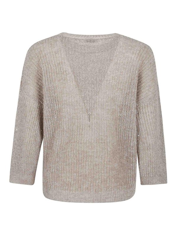 PESERICO: Escotes barcos online - Suéter Con Escote Barco - Beis