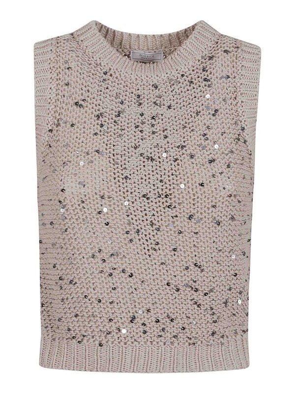 PESERICO: トップス＆タンクトップ - トップ/タンクトップ - ベージュ