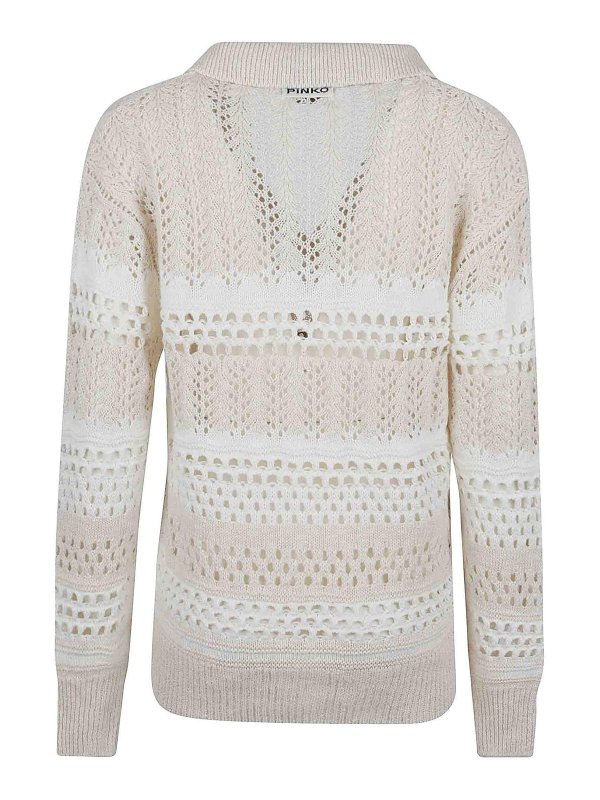 Pinko: U-Boot-Ausschnitt online - U-Boot-Pullover - Weiß