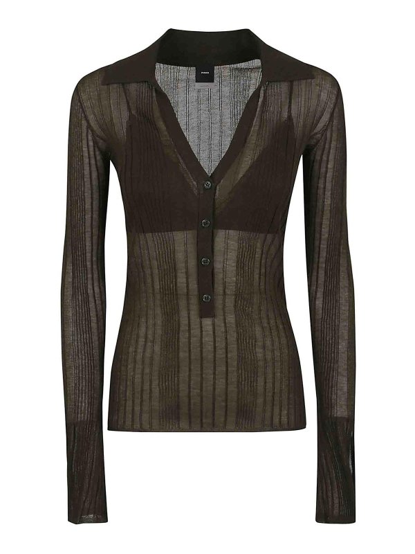 Pinko: polo shirts - Annapurna Polo Crepe Transparen