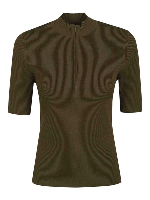 TORY BURCH: crew necks - Half-Zip Crewneck Sweater