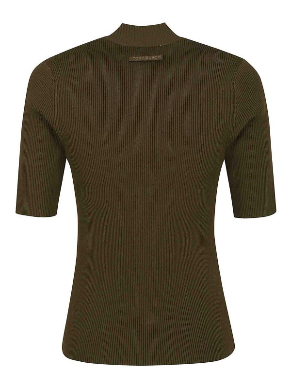 TORY BURCH: crew necks online - Half-Zip Crewneck Sweater