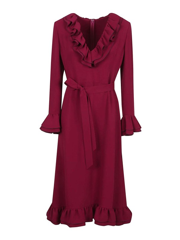 VALENTINO GARAVANI: ニーレングスドレス - 膝丈ドレス - フクシア