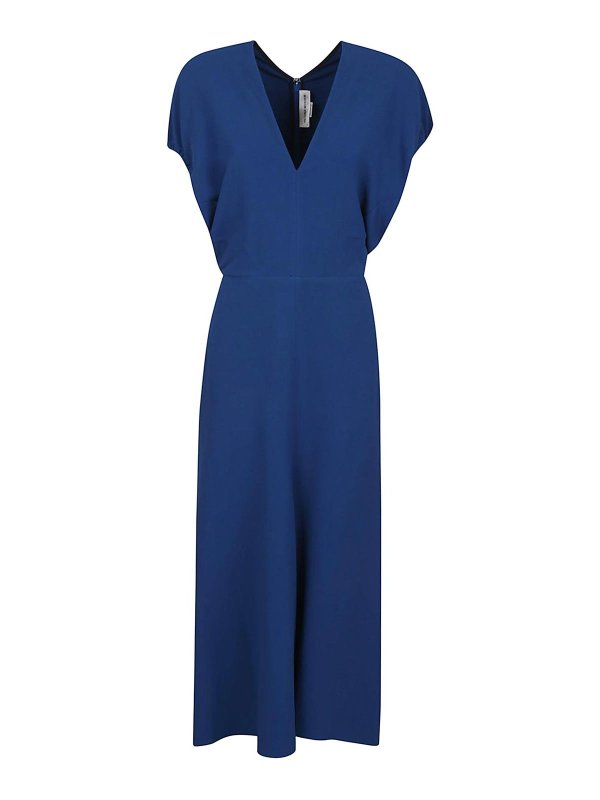 VICTORIA BECKHAM: Robe longueur genou - Robe Au Genou - Bleu