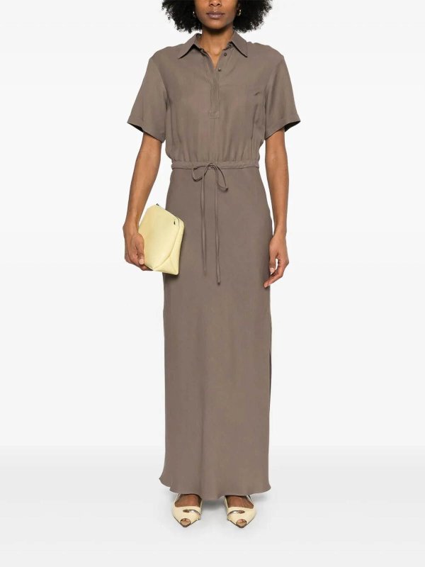 BRUNELLO CUCINELLI: Robe longueur genou online - Robe Au Genou - Marron