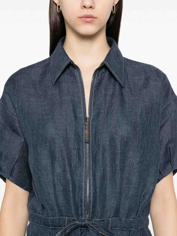 膝丈ドレス - ブルー shop online: BRUNELLO CUCINELLI