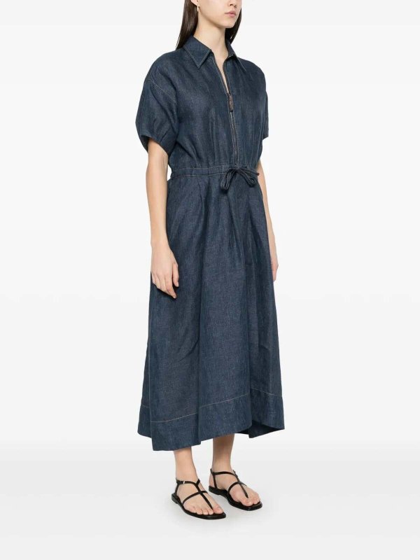 BRUNELLO CUCINELLI buy online 膝丈ドレス - ブルー