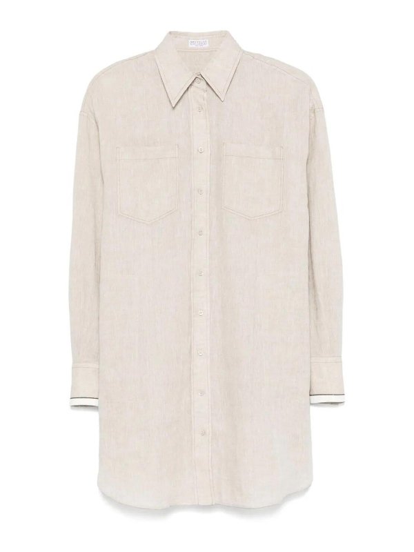 BRUNELLO CUCINELLI: シャツ - シャツ - ベージュ