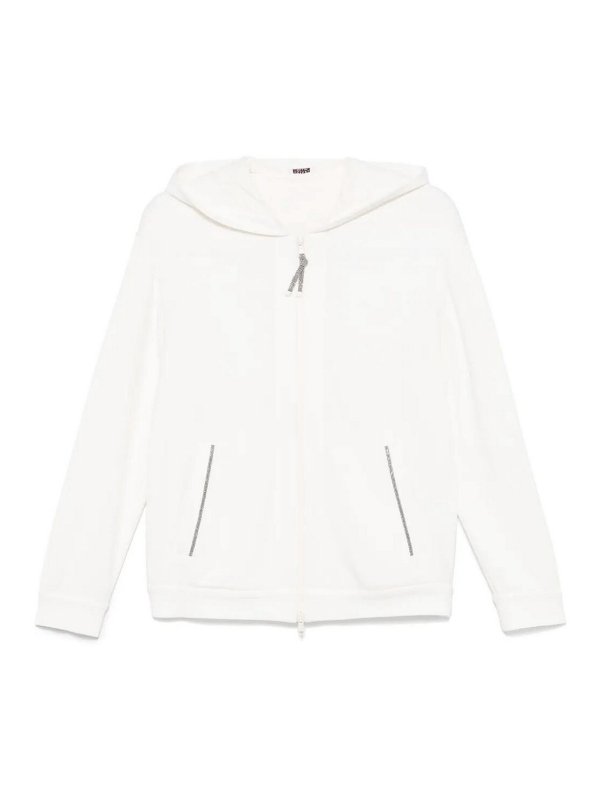 BRUNELLO CUCINELLI: Sweatshirts & Sweaters - Hooded Sweatshirt With PreciousZipper Pull