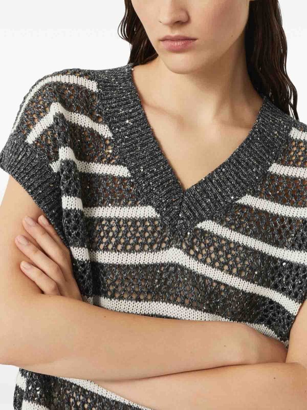 The Best Shops BRUNELLO CUCINELLI: Strickpullover mit Rundhalsausschnitt - Rundhalspullover - Blau