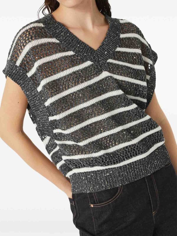 Rundhalspullover - Blau shop online: BRUNELLO CUCINELLI