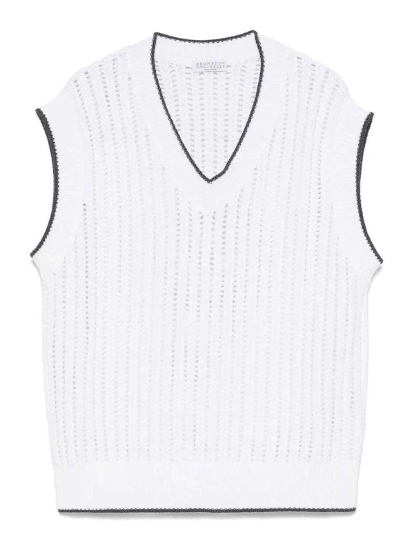 BRUNELLO CUCINELLI: Chalecos - Chaleco - Blanco
