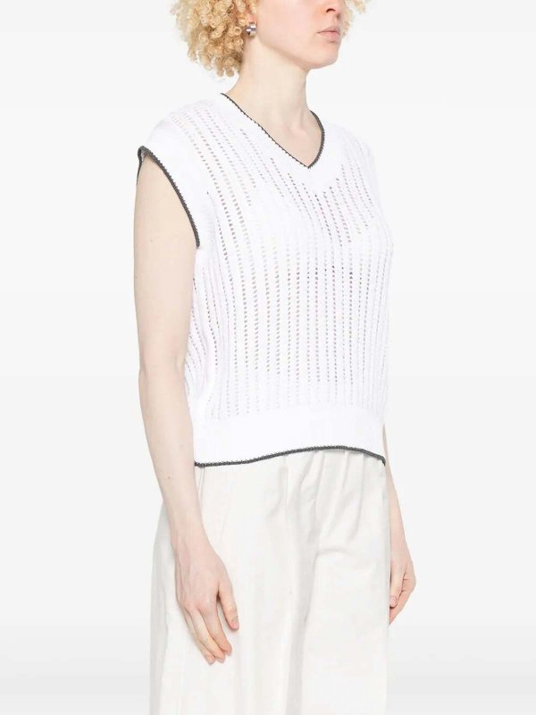 Chaleco - Blanco shop online: BRUNELLO CUCINELLI