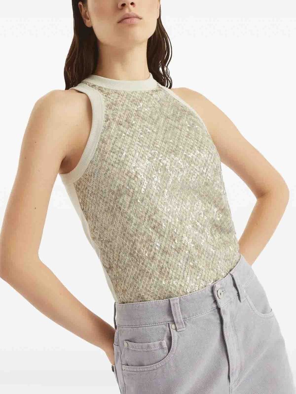 The Best Shops BRUNELLO CUCINELLI: Tops y camisetas sin mangas - Top - Blanco