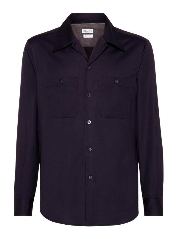 BRUNELLO CUCINELLI: Hemden - Hemd - Dunkelblau