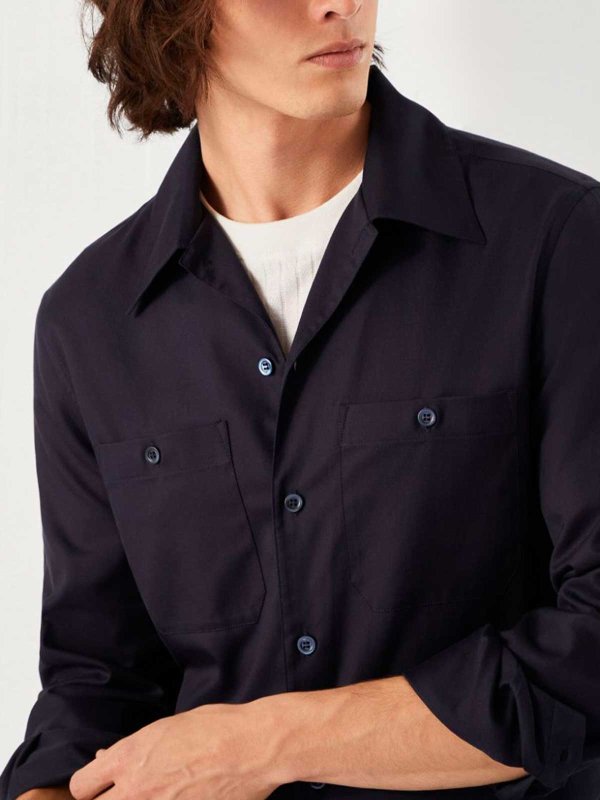 Hemd - Dunkelblau shop online: BRUNELLO CUCINELLI