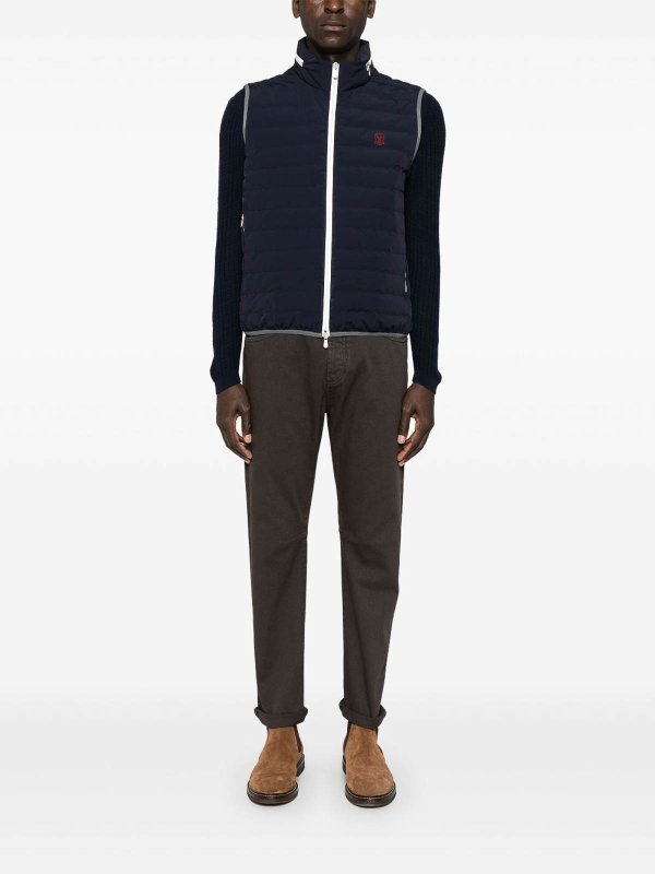 BRUNELLO CUCINELLI: Gilets tricot online - Gilet - Bleu Foncé