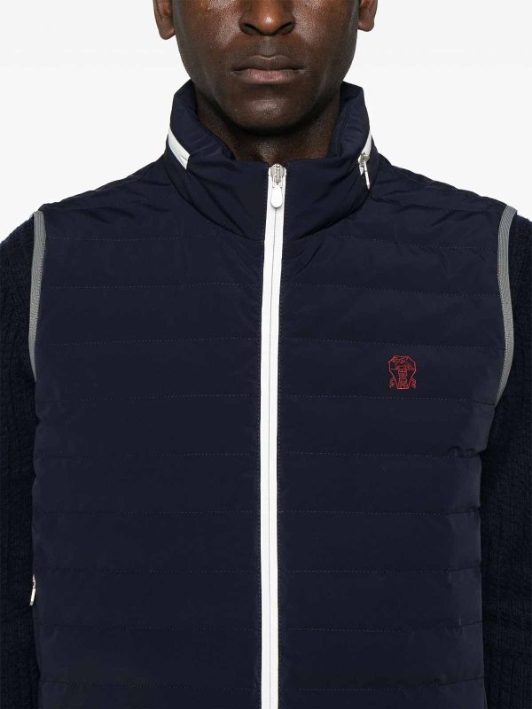 Gilet - Bleu Foncé shop online: BRUNELLO CUCINELLI