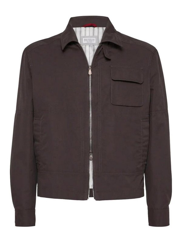 BRUNELLO CUCINELLI: カジュアルジャケット - カジュアルジャケット - ブラウン