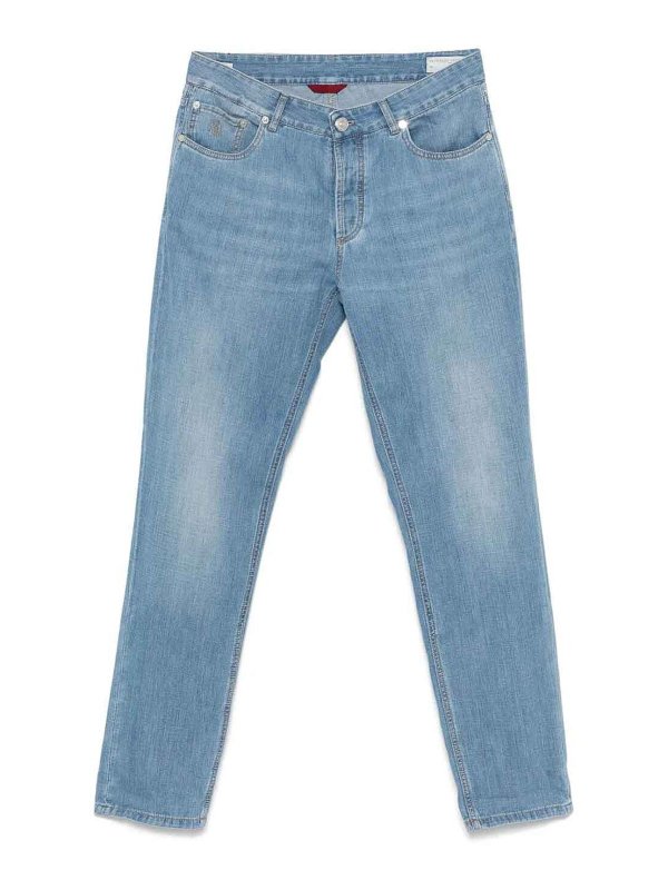 BRUNELLO CUCINELLI: Bootcut - Bootcut Jeans - Helles Jeansblau