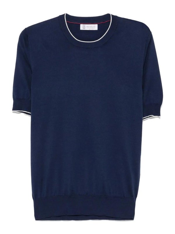 BRUNELLO CUCINELLI: Suéteres con cuello pico - Suéter Cuello Redondo - Blanco