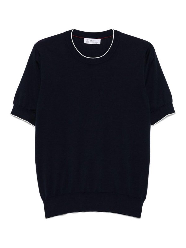 BRUNELLO CUCINELLI: クルーネック - クルーネック - ブルー