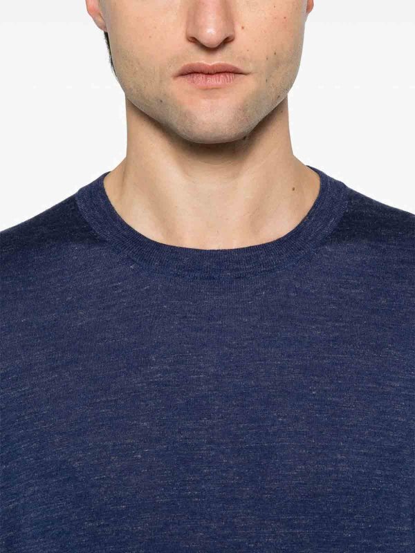 The Best Shops BRUNELLO CUCINELLI: Suéteres con cuello pico - Suéter Cuello Redondo - Azul