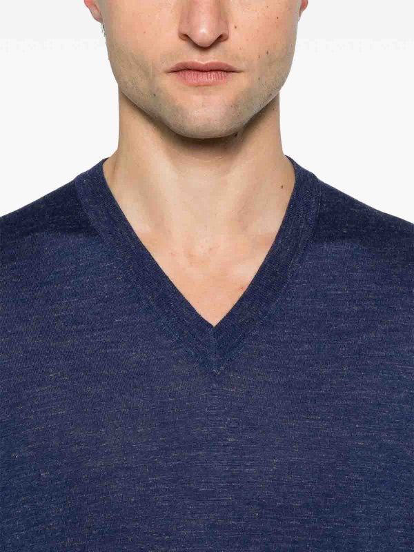 BRUNELLO CUCINELLI buy online Pull À Col V - Bleu